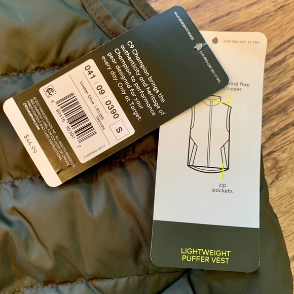 Olive Camo Green Champion lightweight puffer vest - Picture 3 of 5